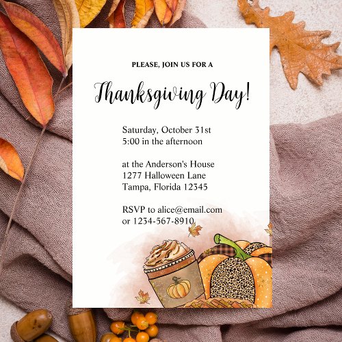 Elegant Thanksgiving Day Invitation