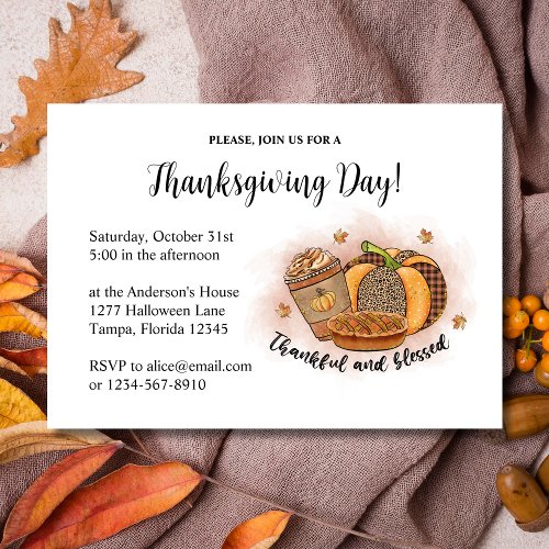 Elegant Thanksgiving Day Invitation