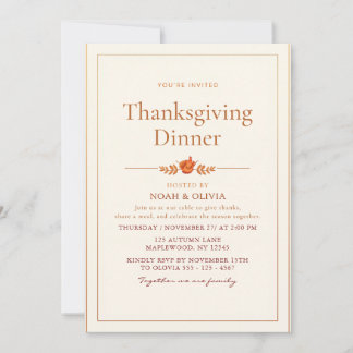 Elegant Thanksgiving Dinner | Autumn Harvest Party Invitation