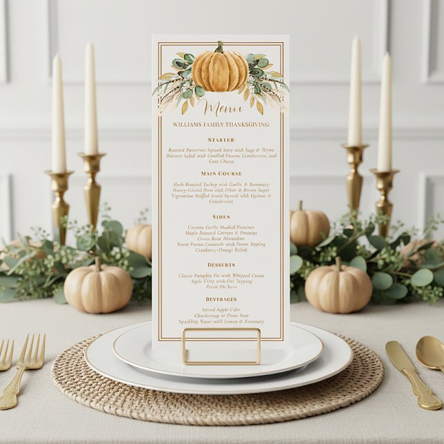 Elegant Thanksgiving Dinner Fall Pumpkin  Menu (Creator Uploaded)