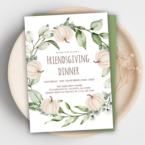 Elegant Thanksgiving Dinner Friendsgiving Feast Invitation