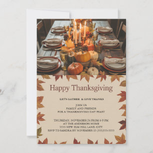 Elegant Thanksgiving Dinner Invitation