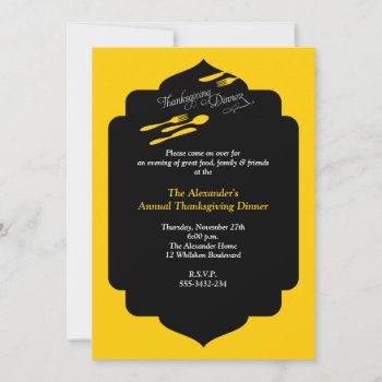 Elegant Thanksgiving Dinner Invitation by thepapershoppe at Zazzle