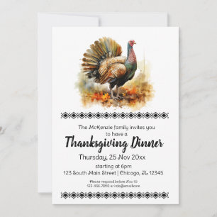 Elegant Thanksgiving Dinner Invitation