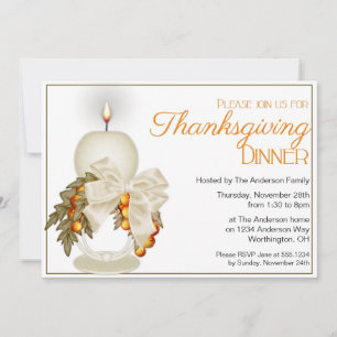 Elegant Thanksgiving Dinner Party Invitation 7