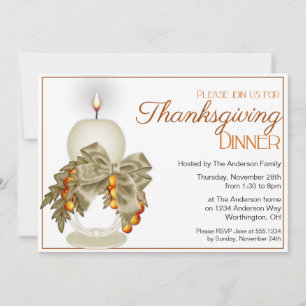 Elegant Thanksgiving Dinner Party Invitation 8