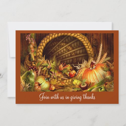 Elegant Thanksgiving Dinner Party Invitations