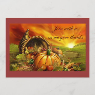 Elegant Thanksgiving Dinner Party Invitations