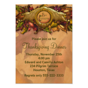 elegant thanksgiving invitations invite your guests today zazzle