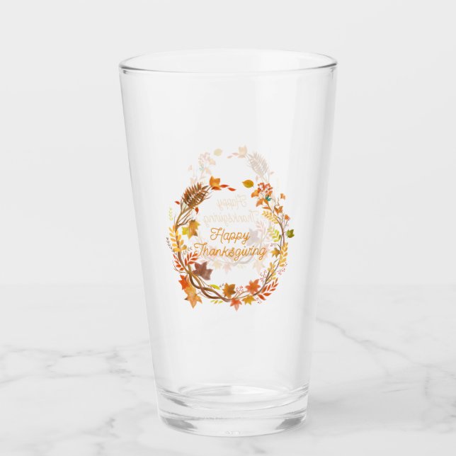 Elegant Thanksgiving Entertaining Glass (Front)
