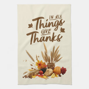 Elegant Thanksgiving Entertaining Kitchen Towel