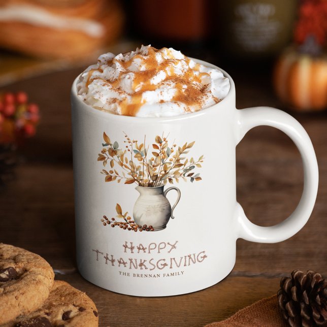 Elegant Thanksgiving Fall Friendsgiving Gift Coffee Mug (Elegant Thanksgiving Fall Friendsgiving Dinner Coffee Mug)
