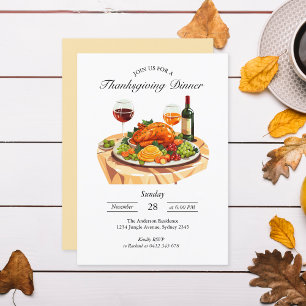 Elegant Thanksgiving Feast Invitation Card