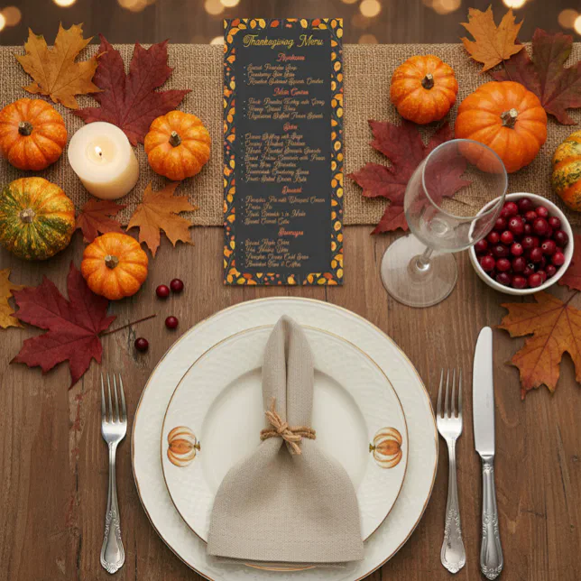 Elegant Thanksgiving Menu | Zazzle