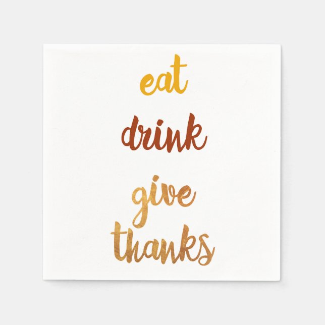 Elegant Thanksgiving Paper Napkins (Front)