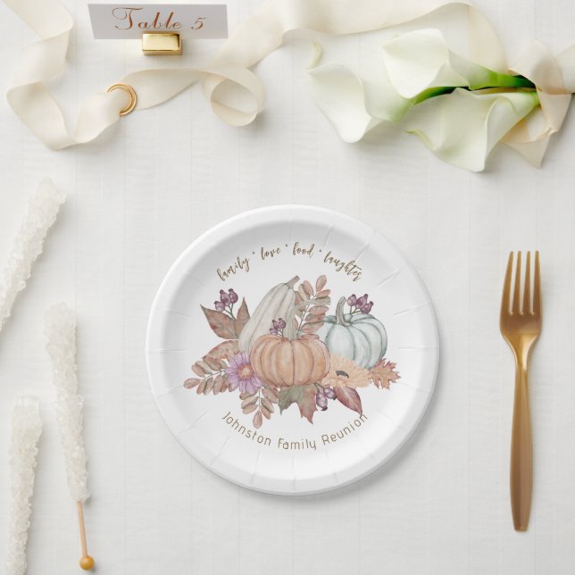 Elegant Thanksgiving Table Decorations and  Paper Plates (Wedding)