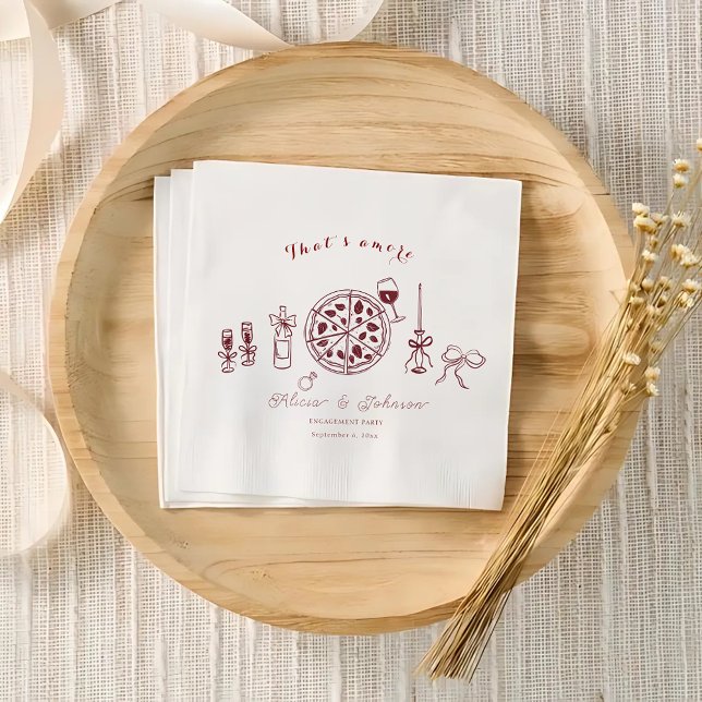 Elegant that’s amore engagement party napkins (Creator Uploaded)