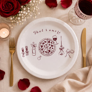 Elegant that’s amore engagement party paper plates