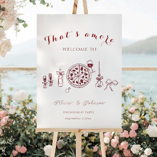 Elegant that’s amore engagement party welcome sign