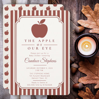 Elegant The Apple of Our Eye Baby Shower Invitation