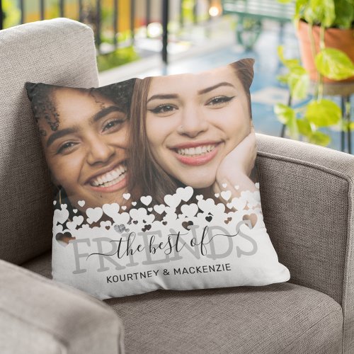 Elegant The Best of Friends Photo Throw Pillow