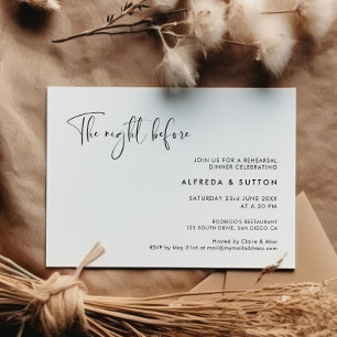 Elegant The night before dinner rehearsal dinner Invitation