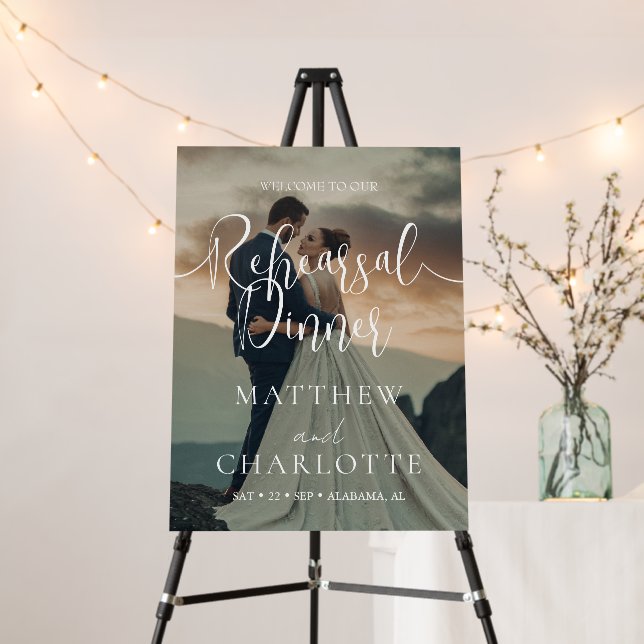 Elegant The Night Before Rehearsal Dinner Photo  Foam Board (In Situ (Stand))