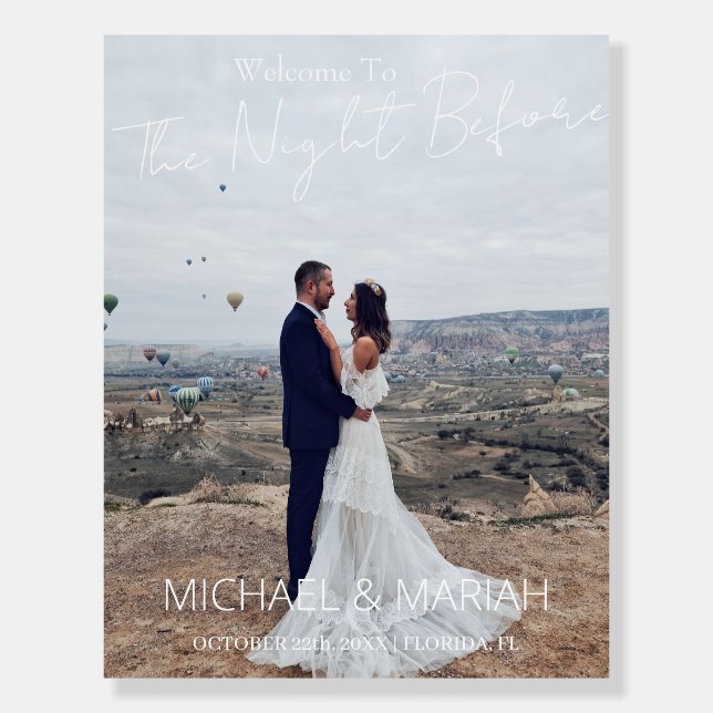 Elegant The Night Before Rehearsal Dinner Photo  Foam Board (Front)