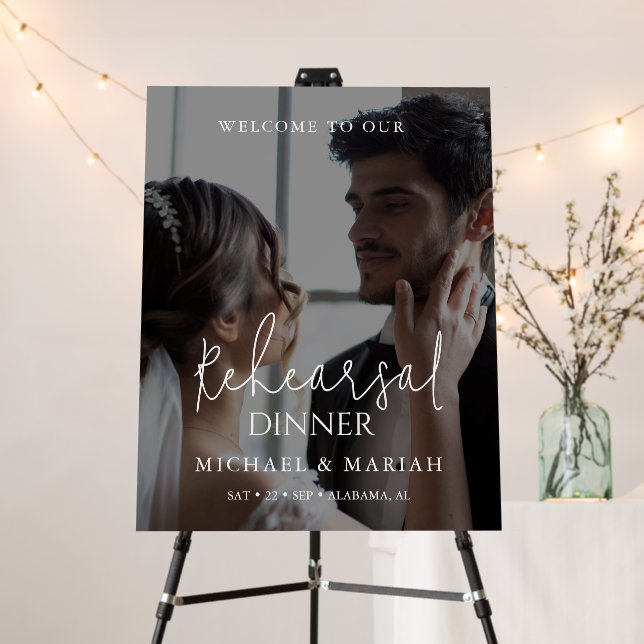 Elegant The Night Before Rehearsal Dinner Photo Foam Board (In Situ (Stand))
