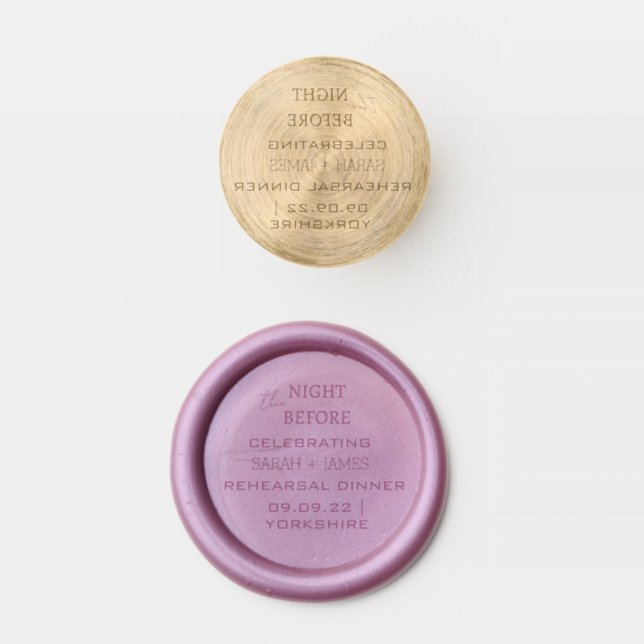 Elegant the Night Before Rehearsal Dinner Wedding Wax Seal Stamp (Stamped)