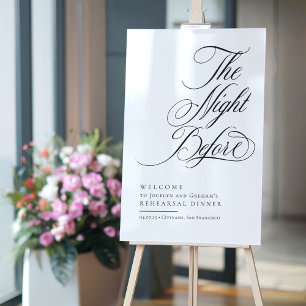 Elegant The Night Before Rehearsal Dinner Welcome Acrylic Sign