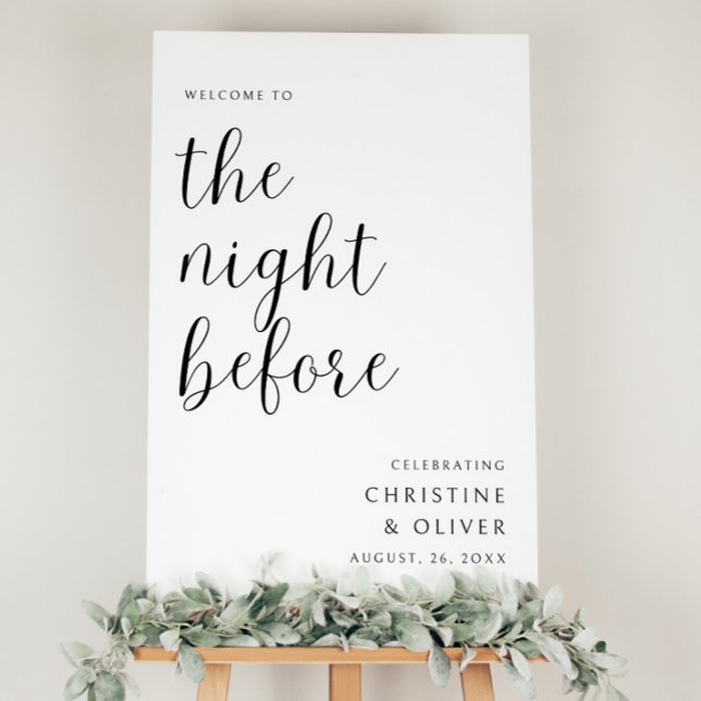 Elegant The Night Before Rehearsal Dinner Welcome Foam Board (Creator Uploaded)