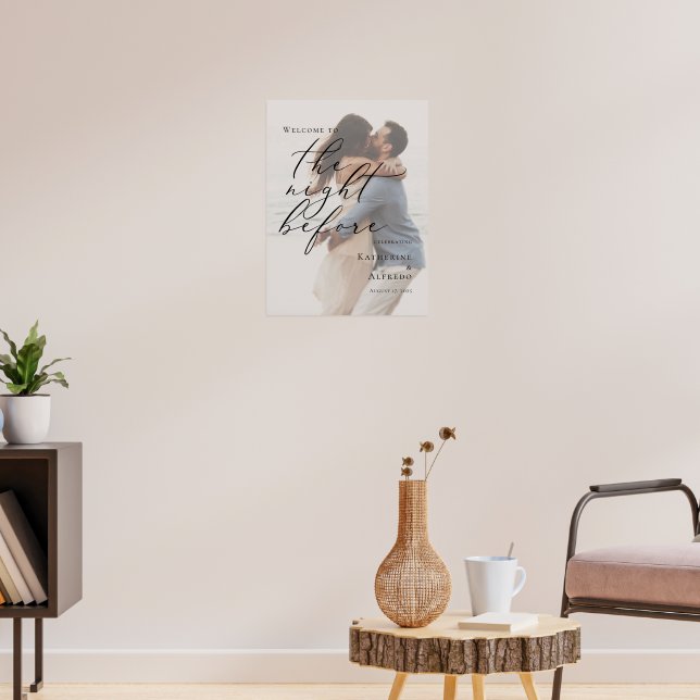 Elegant The Night Before Rehearsal photo welcome Poster | Zazzle