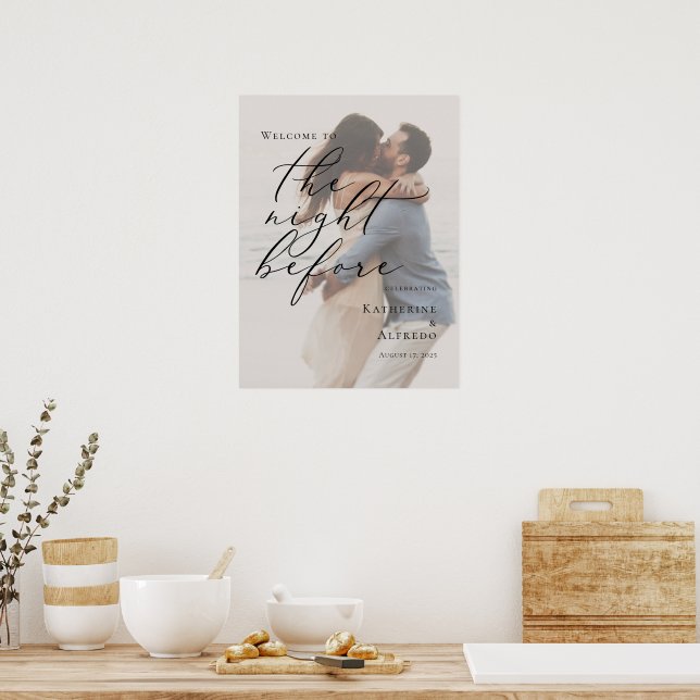 Elegant The Night Before Rehearsal photo welcome Poster | Zazzle