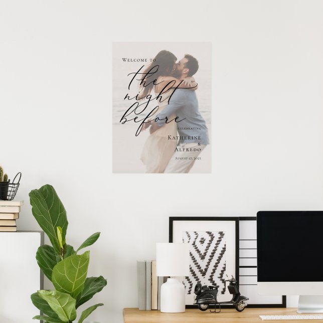 Elegant The Night Before Rehearsal photo welcome Poster | Zazzle
