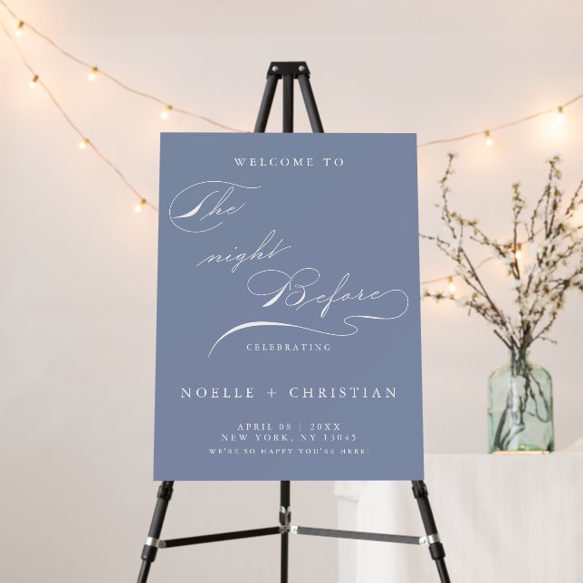 Elegant The Night Before Wedding Rehearsal Dinner  Foam Board (In Situ (Stand))