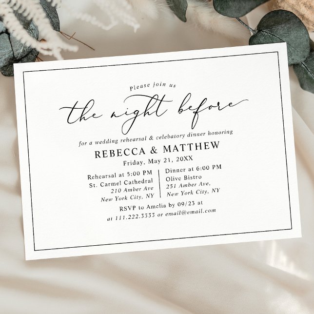 Elegant The Night Before Wedding Rehearsal Dinner Invitation (Creator Uploaded)
