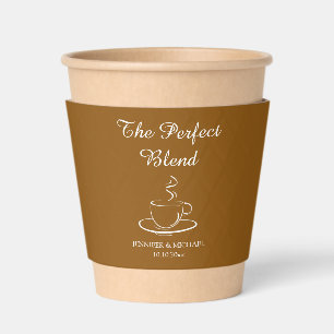 Elegant The Perfect Blend Custom Brown Coffee Cup Sleeve