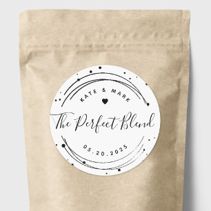 Elegant The Perfect Blend Wedding Coffee Favor Classic Round Sticker