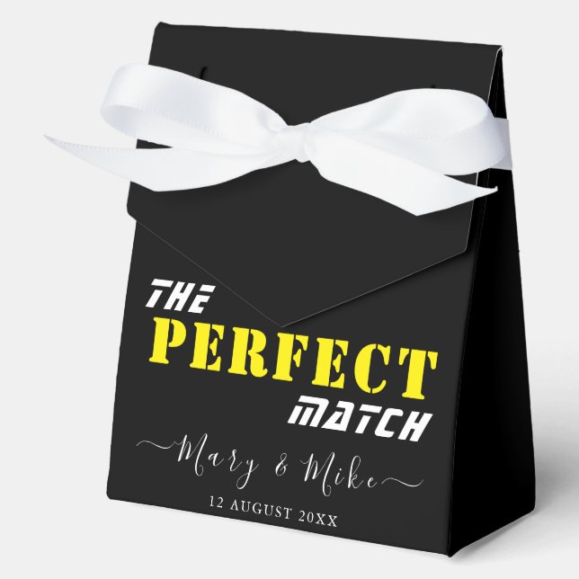 Elegant The Perfect Match Large Tent Favor Boxes (Front)