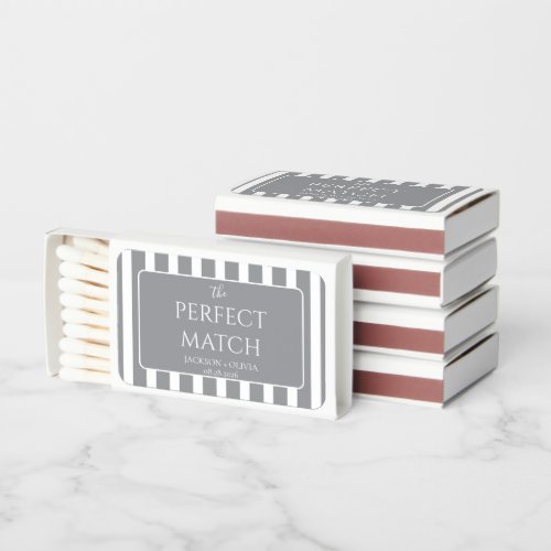 Elegant The Perfect Match Stripes Wedding Matches