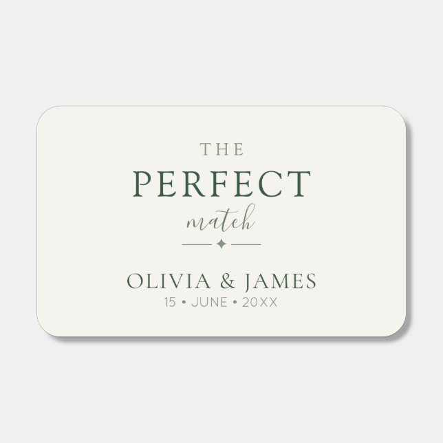 Elegant The Perfect Match Wedding Matchbox (Front)
