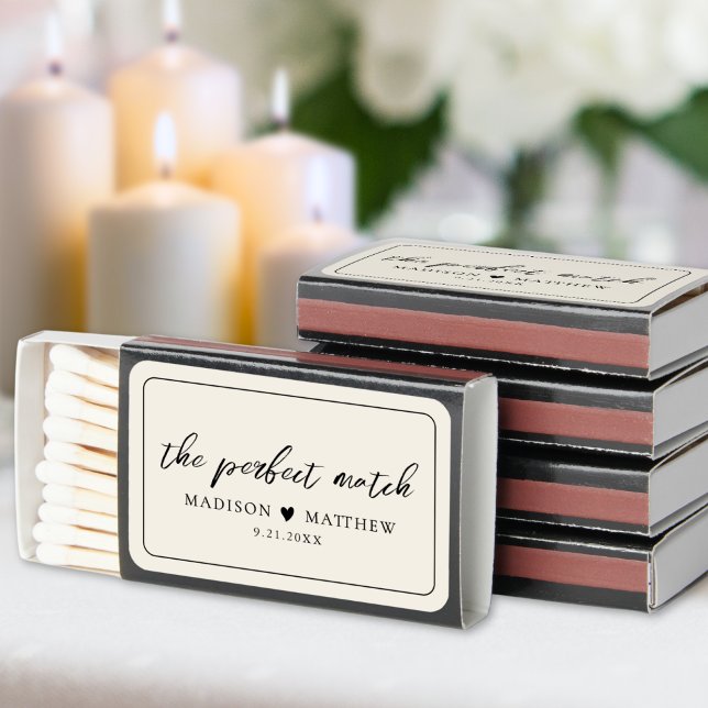 Elegant The Perfect Match Wedding Matchbox Favors (Elegant The Perfect Match Wedding Matchbox Favors)