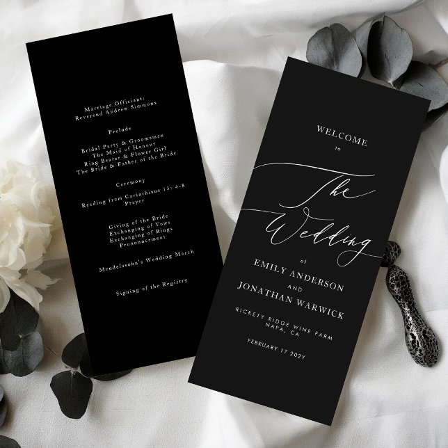 Elegant The Wedding Modern Calligraphy Wedding Program (Creator Uploaded)