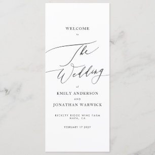 Elegant The Wedding Modern Calligraphy Wedding Program