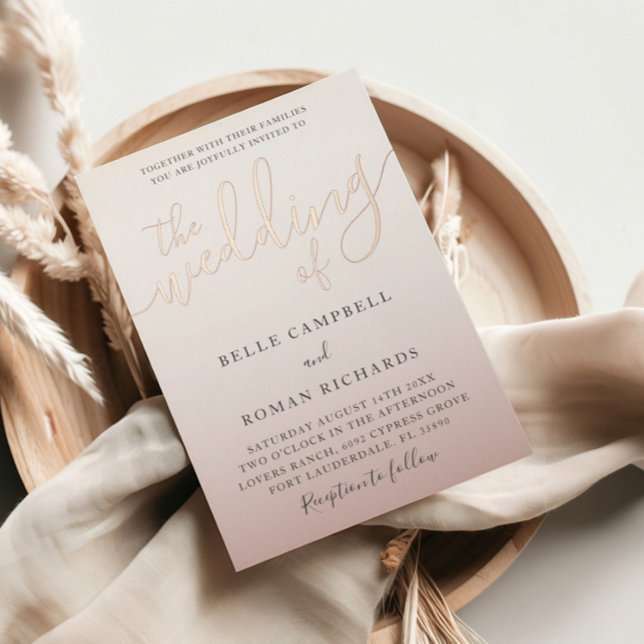 Elegant The Wedding Of  Rose Gold Calligraphy  Foil Invitation (Creator Uploaded)
