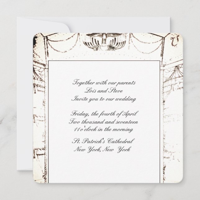 Elegant Theater Weddng Invitation (Front)