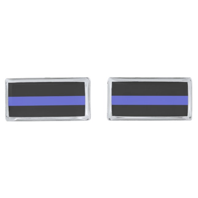 Elegant  'THIN BLUE LINE' cufflinks (Front)