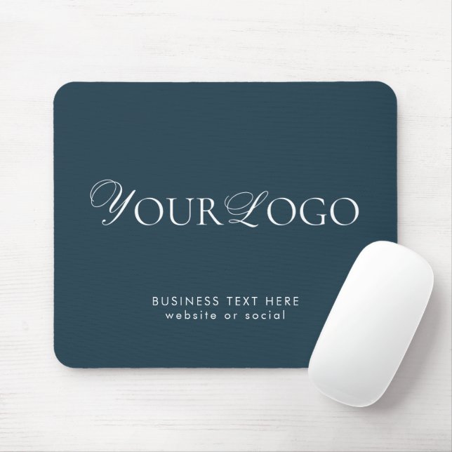 Elegant Thin Business Logo and Text Company Custom Mouse Pad (With Mouse)