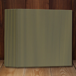 Elegant Thin Gold & Navy Blue Vertical Stripes 3 Ring Binder